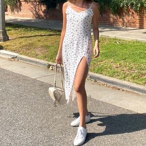 Reformation White Floral Crimini Midi Dress